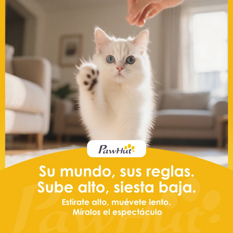 PawHut Árbol Rascador para Gatos 140 cm con Plataformas Cama 2 Cuevas Hamaca Escalera Postes de Sisal Beige