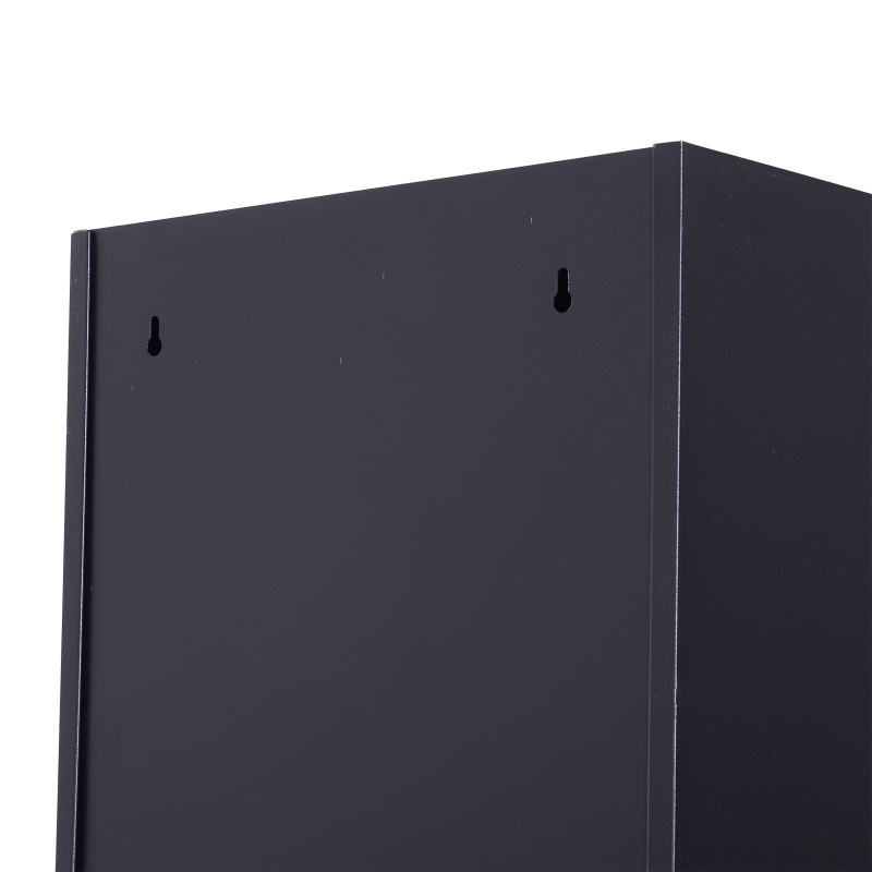 Vinsetto Armoire à casiers à 4 niveaux, casier vestiaire métallique avec 2 portes verrouillables à 2 clés, 38x46x180cm, noir
