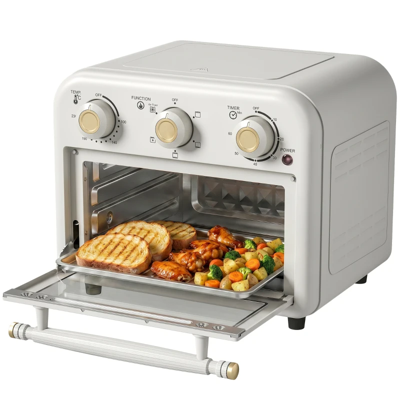 HOMCOM Forno friggitrice ad aria 12 L con ventilazione 360°, timer 60 min, teglia e cestello