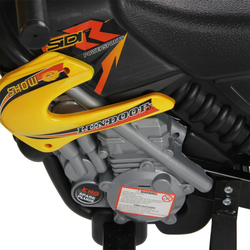 Homcom Moto Cross Electric Copii – Galben cu Rotite Laterale