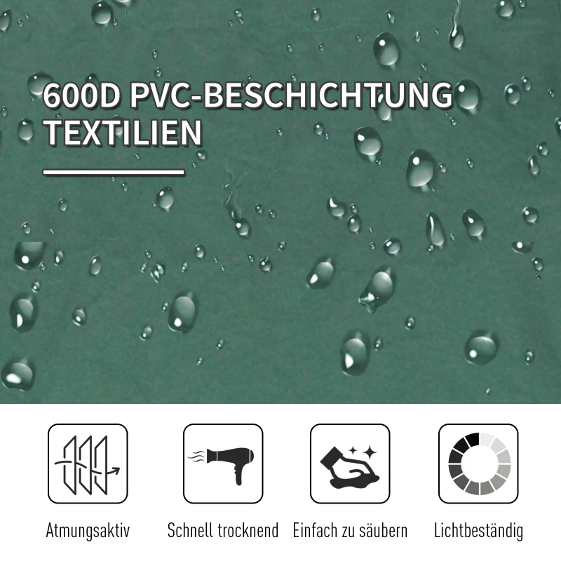 Outsunny campingbed opvouwbaar voor 2 personen campingbed opklapbed met draagtas tot 136 kg draagvermogen staal Oxford groen, zwart 193 x 125 x 40 cm