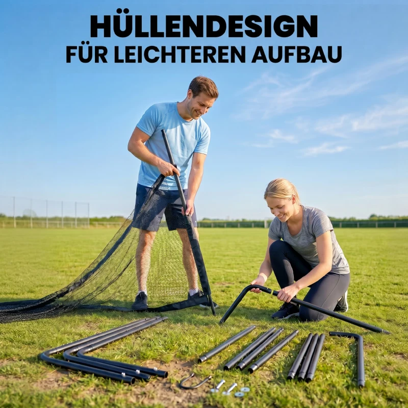 SPORTNOW Fußballtor für Garten groß 300 x 200 cm Jugendliche & Erwachsene Outdoor Tor mit Reißfestem Tornetz gerundeten Ecken