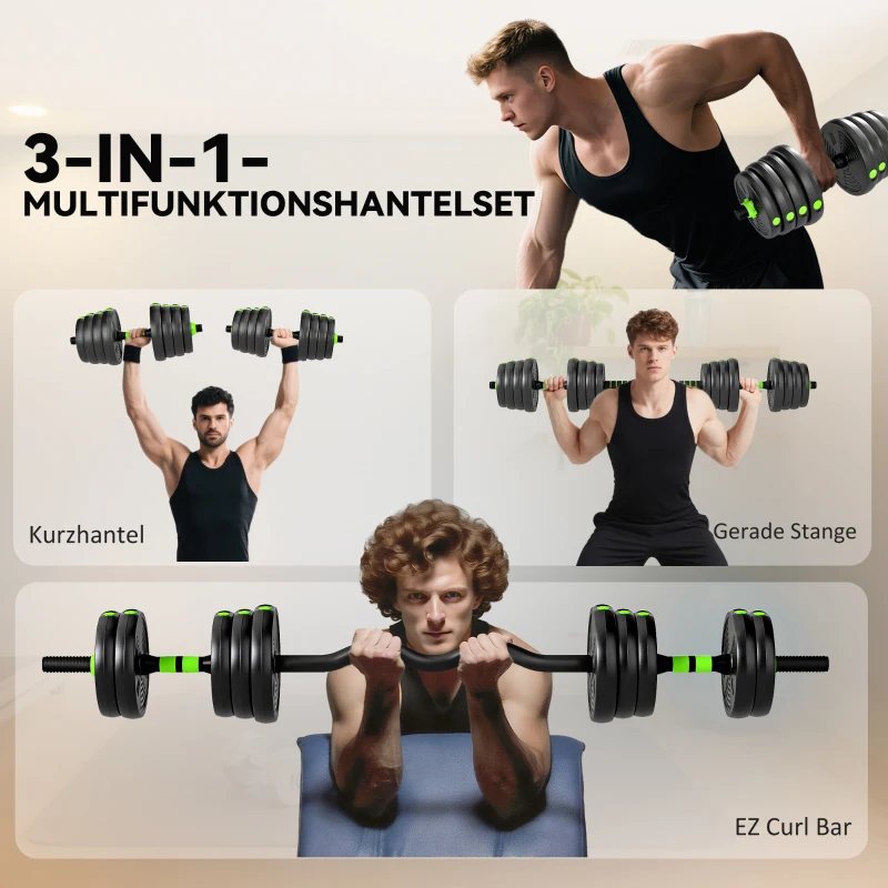 SPORTNOW Verstelbare halterset 30 KG - halters en halterstangen voor krachttraining