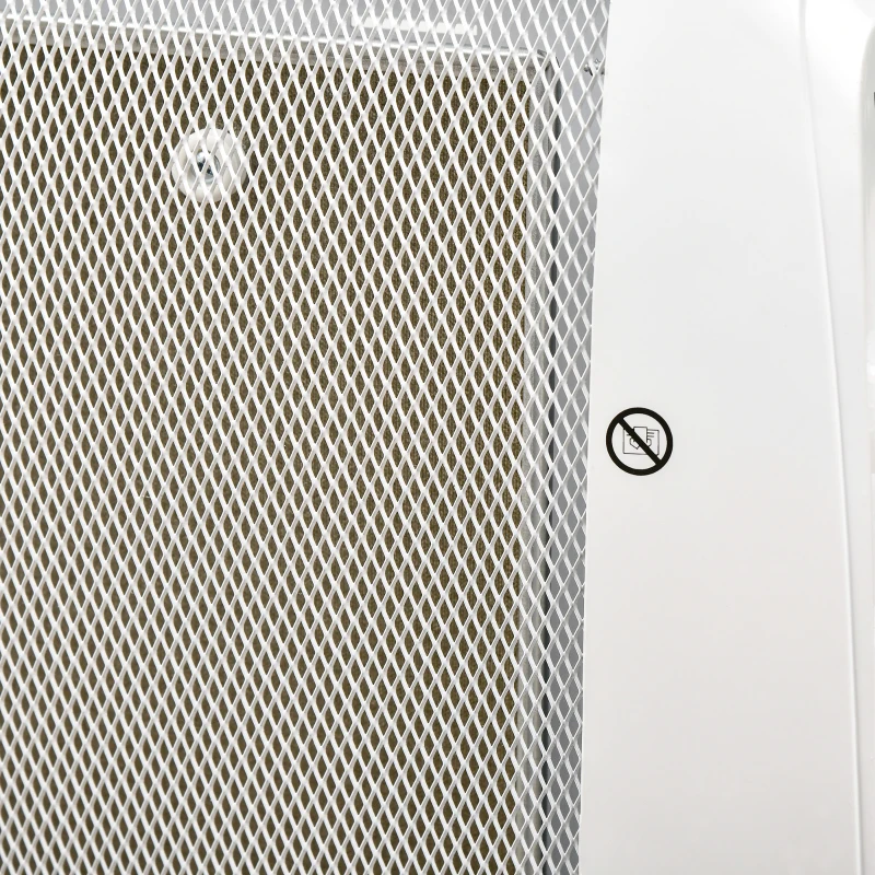 HOMCOM Riscaldatore Elettrica a Mica 1000W/2000W con Termostato Regolabile, 4 Ruote, 15-20 m², Bianco