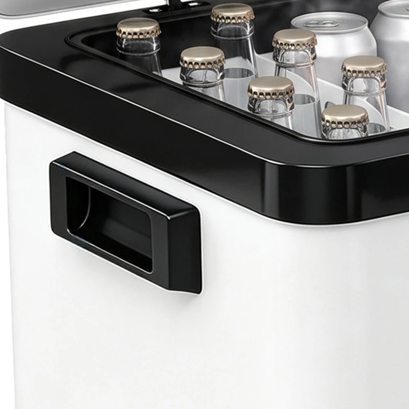 Outsunny Koelbox Auto 30L met Lcd-scherm Compressor Auto Koelkast Elektrische Boot Camper Reizen 12/24V DC en 110-240V AC Wit
