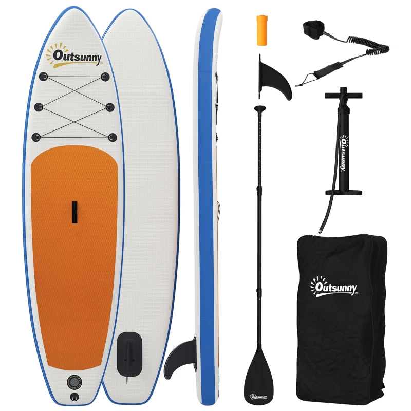 Outsunny Stand Up Paddling Board Set Opblaasbaar 305cm SUP Board met Aluminium Peddel en Afneembare Vin