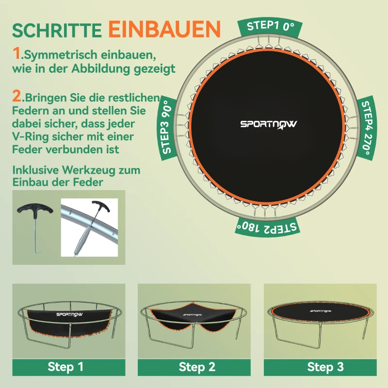 SPORTNOW Trampolin-Matte, Runde Sprungplane, Polypropylen, Orange