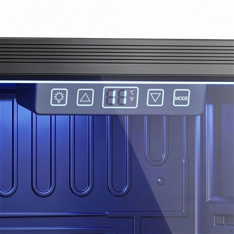 HOMCOM 50L Drinks Fridge, 48 Can Under Counter Freestanding Beer Fridge with LED Light