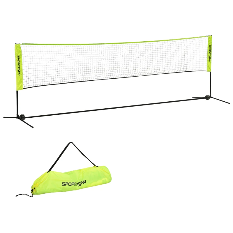 SPORTNOW Verstelbaar Badmintonnet 107-155 cm, voor Badminton, Tennis, Pickleball, Volleybal, incl. Tas