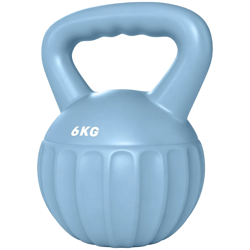SPORTNOW Kettlebell for Strength Training Kettle Bell with Non-Slip Handle 6 kg Blue