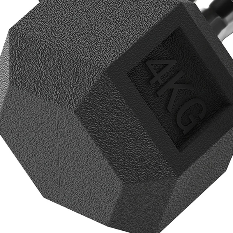 HOMCOM hexagon dumbbells handvat gekarteld 2 x 4 kg