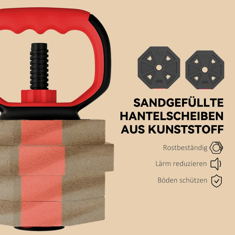 SPORTNOW 4-in-1 halterset verstelbaar 15 kg voor krachttraining thuis