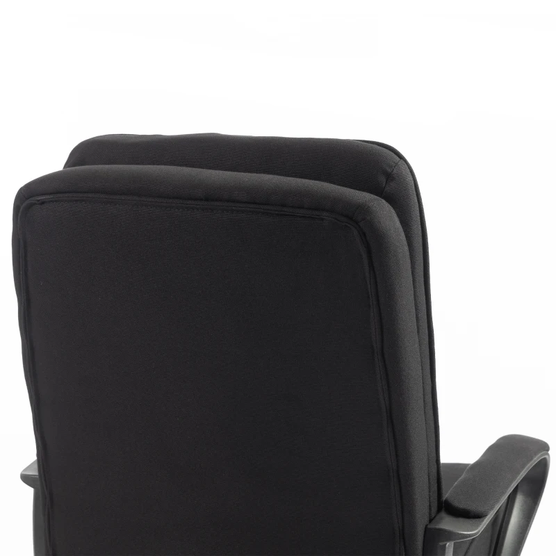 HOMCOM Double Padded Linen-Look Office Chair - Black