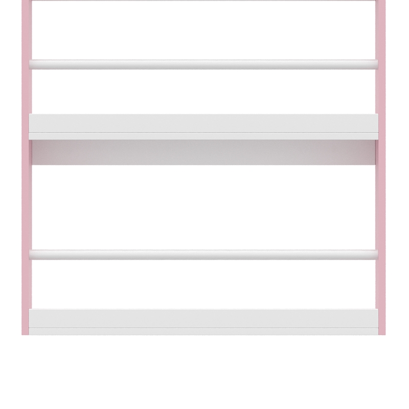 AIYAPLAY 4 Tier Kids Bookshelf, Children Bookcase with Anti-Tip Kit, Toddler Space-Saving Bookcase for Kids Room, Playroom, Pink