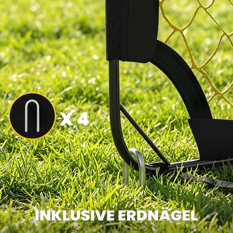 SPORTNOW Pop-Up Fußballtor für Garten Jugendliche & Erwachsene tragbares Outdoor Tor mit Reißfestem Tornetz Fiberglasstangen