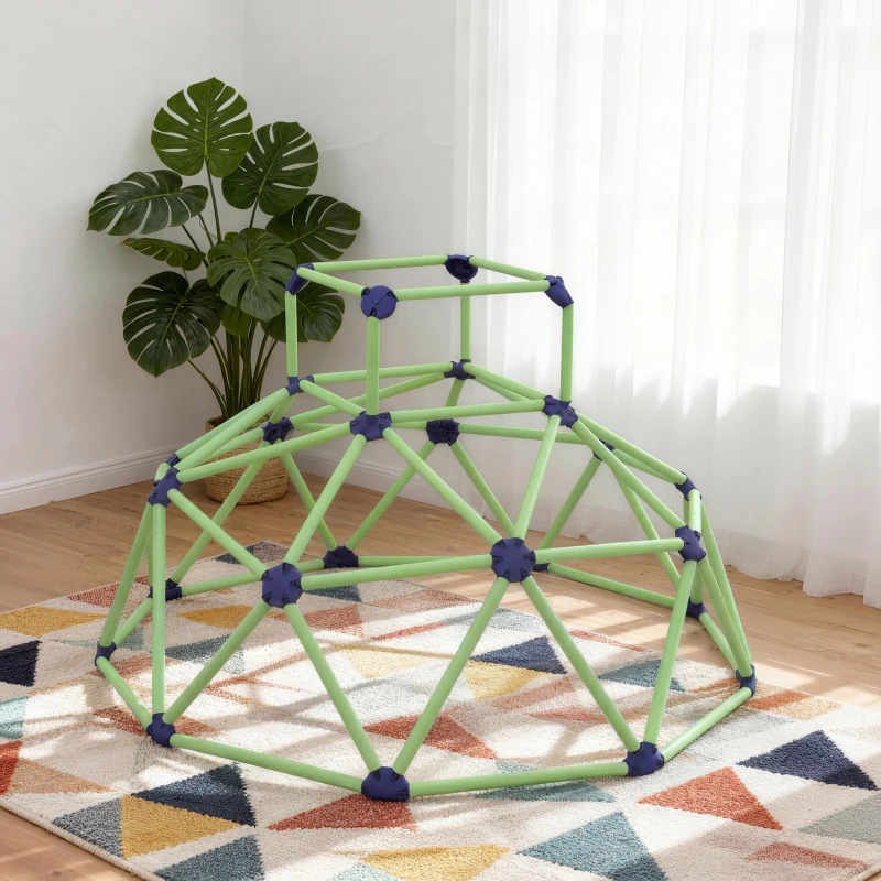 AIYAPLAY Gioco Arrampicata Bambini 3-8 Anni a Cupola con Bordi Smussati, in PP, 182.5x182.5x119 cm, Verde e Viola