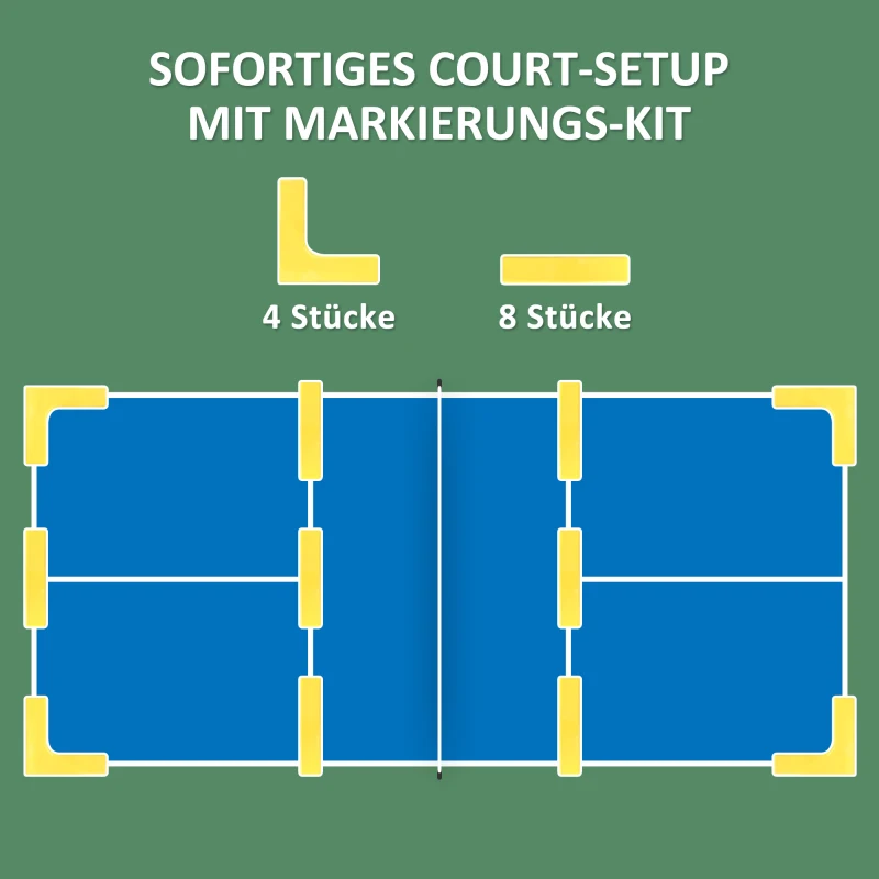SPORTNOW Complete Pickleball-Set met Net, Standaard, Ballen, Staal, Kunststof, Rood
