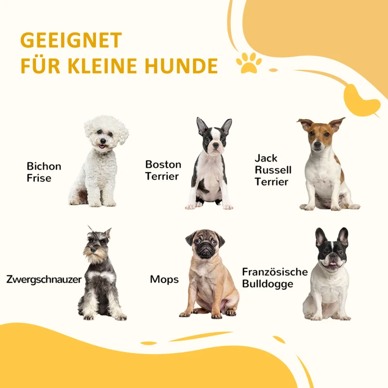 PawHut Huisdierentrap Hondentrap, 3 treden, kleine hond, 38,5 cm x 38,5 cm x 30 cm, Eikenhout + Zwart