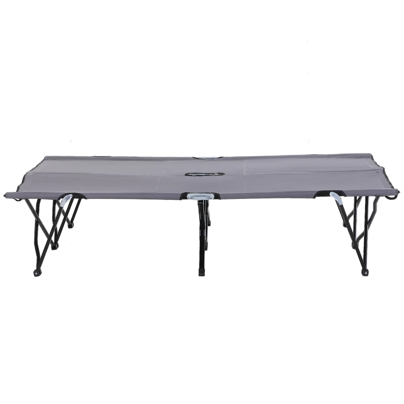 Outsunny Camping Ligbed voor 2 Personen, 193L x 125B x 40H cm, Grijs