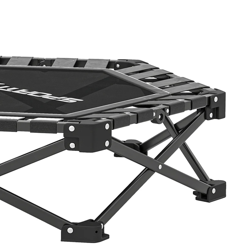 SPORTNOW Fitness Trampoline met Verstelbare T-Greep, Opvouwbaar, Inclusief Draagtas, 120 kg Draagvermogen, Staal, Kunststof, Zwart