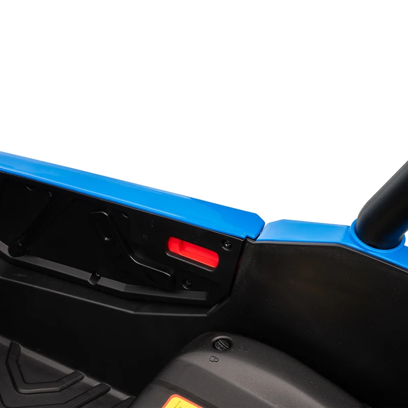 AIYAPLAY 12V Kinderauto met Afstandsbediening, Gordel, Claxon, LED-verlichting, USB-poort, voor 3-5 jaar, Blauw