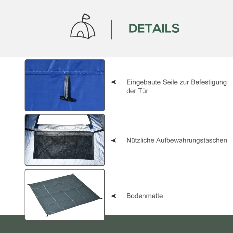 Outsunny pop-up douchetent wc-tent camping veranderende tent mobiel buiten