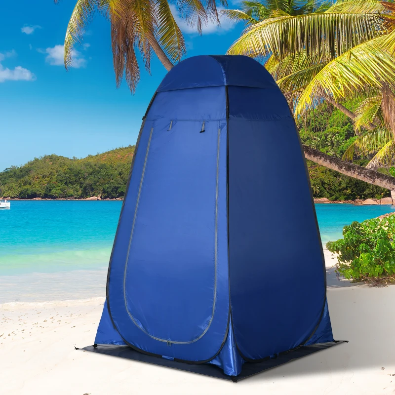 Outsunny pop-up douchetent wc-tent camping veranderende tent mobiel buiten