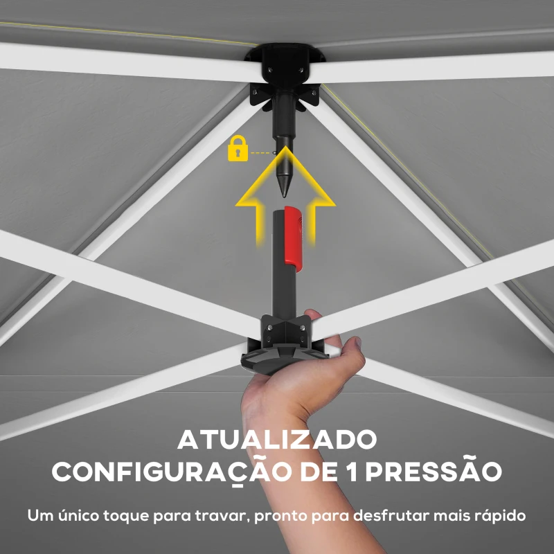 Outsunny Tenda Dobrável 3x3 m Pop-up com UPF50+ 4 Laterais Removíveis Altura Ajustável e Bolsa de Transporte Verde