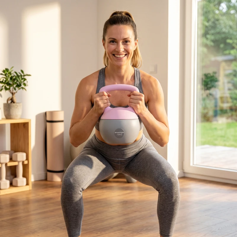 SPORTNOW 10KG Soft Kettlebell, Kettlebell with Non-Slip Handle for Home Gym, Weight Lifting, Strength Training, Purple/Grey
