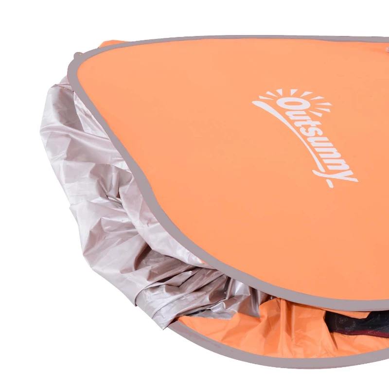 Outsunny Pop-up Tent, Strandtent, Campingtent, Polyester, 200 x 150 x 119 cm, Oranje