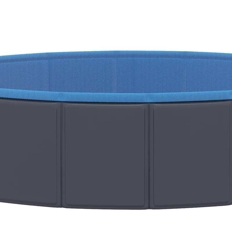 PawHut Foldable Dog Pool for Puppies and Ducks Dog Paddling Pool Bath Tub, Dark Grey, 80 x 20 cm