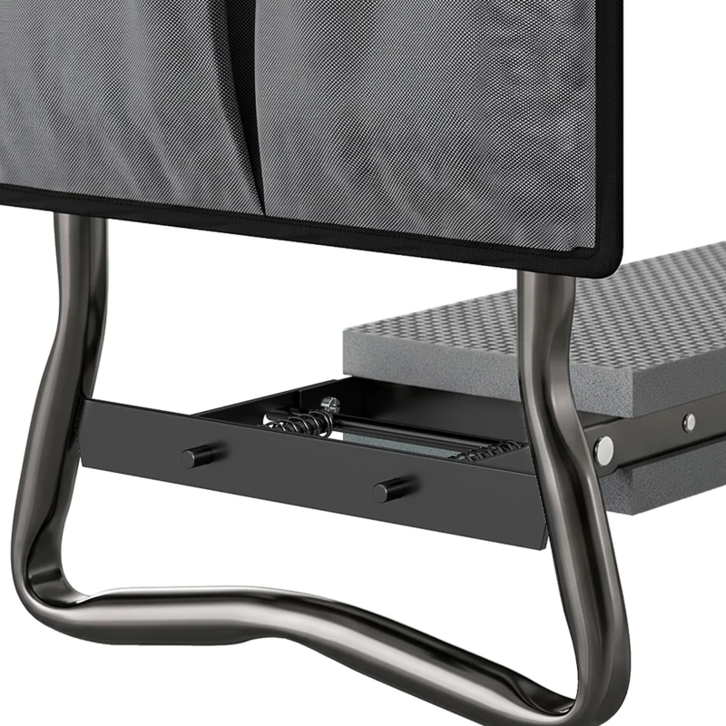 Outsunny Tabouret de Jardin Pliable 2 en 1, Coussin en Mousse EVA et 4 Poches à Outils Amovible, Charge 150kg, 58x28x49cm, Gris