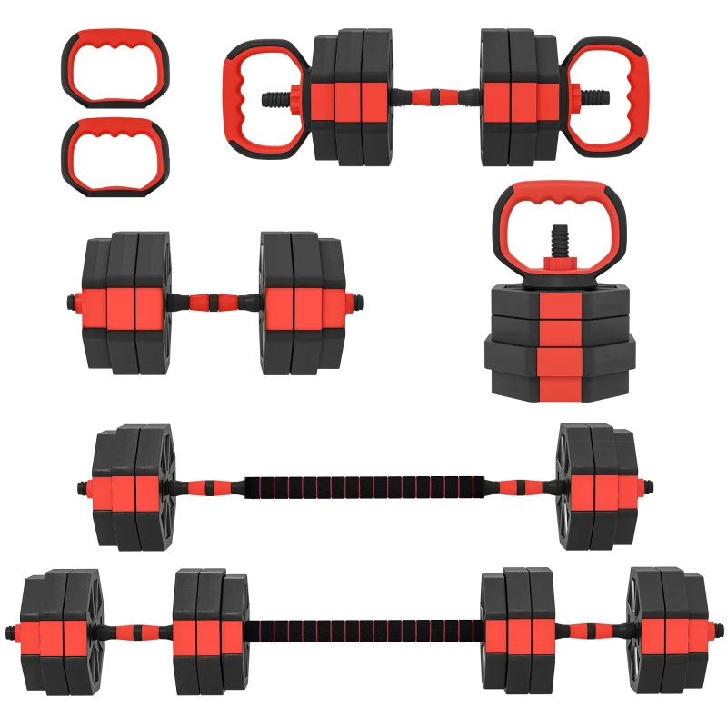 SPORTNOW 4-in-1 halterset verstelbaar 25 kg voor krachttraining thuis