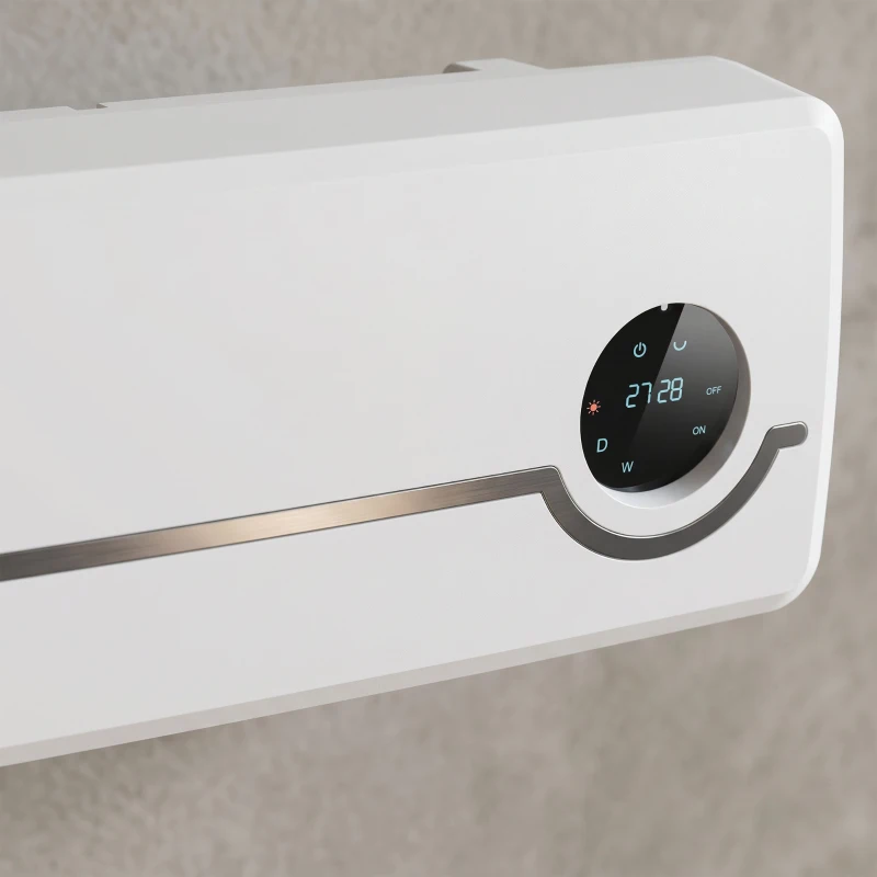 HOMCOM Muurverwarmer voor wandmontage 2000W keramische wandverwarming met ventilator, afstandsbediening, 2 verwarmingsstanden, LED-display(m-10)