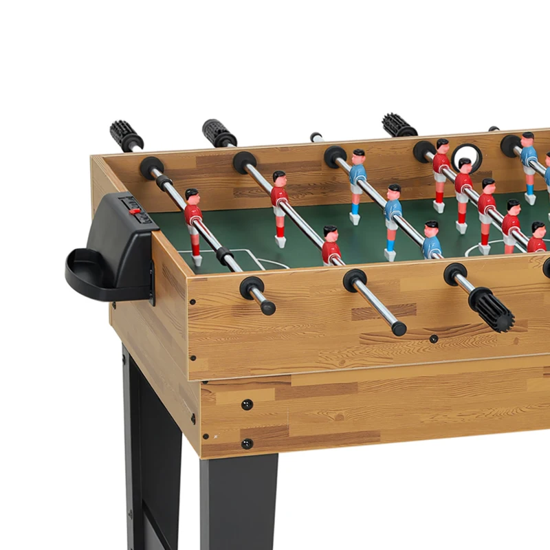 SPORTNOW 13-in-1 speeltafel, tafelvoetbal, schaak, biljart, tafeltennis en meer, MDF, kunststof, Walnoot(m-10)