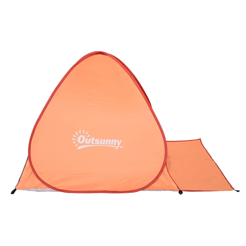 Outsunny Pop-up Tent, Strandtent, Campingtent, Polyester, 200 x 150 x 119 cm, Oranje