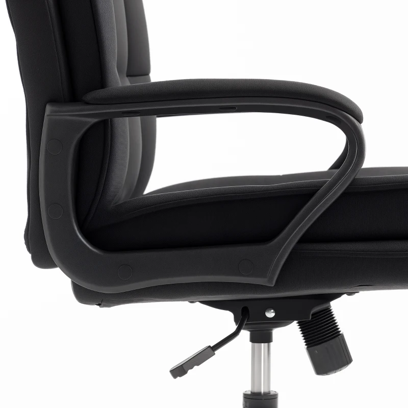 HOMCOM Double Padded Linen-Look Office Chair - Black