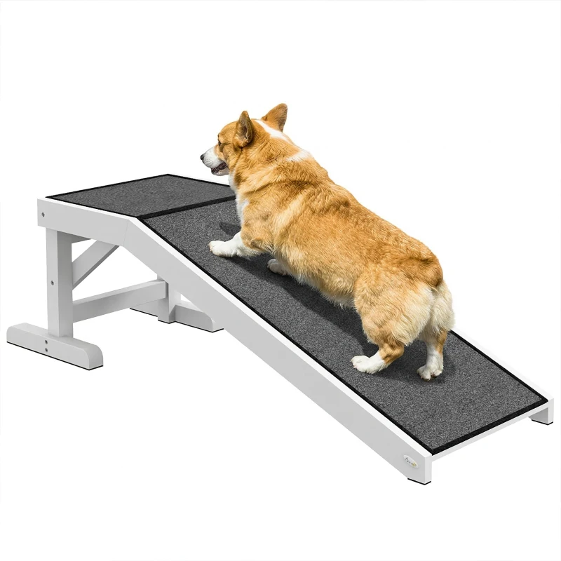 PawHut oprit voor huisdieren met antislip tapijt 125 cm x 40 cm x 35,5 cm