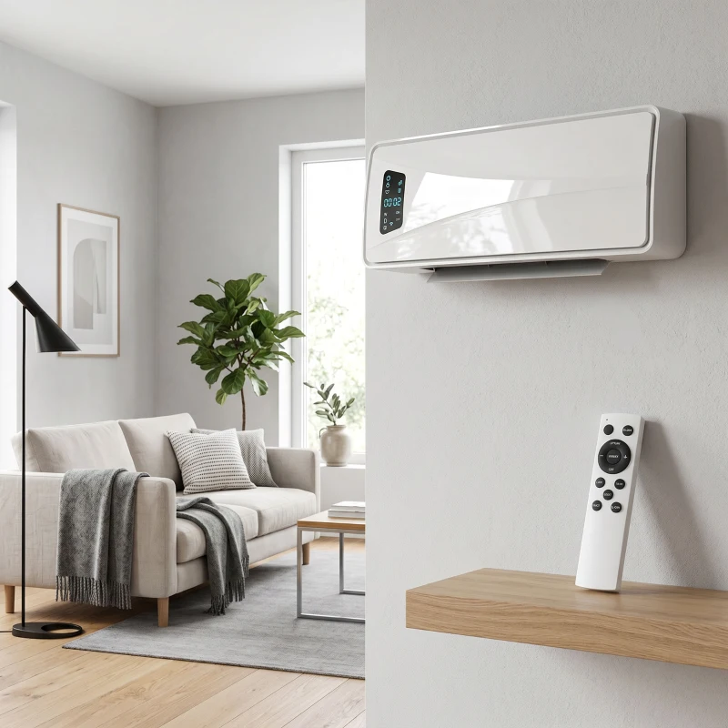 HOMCOM Wand Heizlüfter 2000W Keramik Wandheizgerät mit 3 Modi, LED-Display, Einstellbarer Thermostat, 24H-Timer Weiß