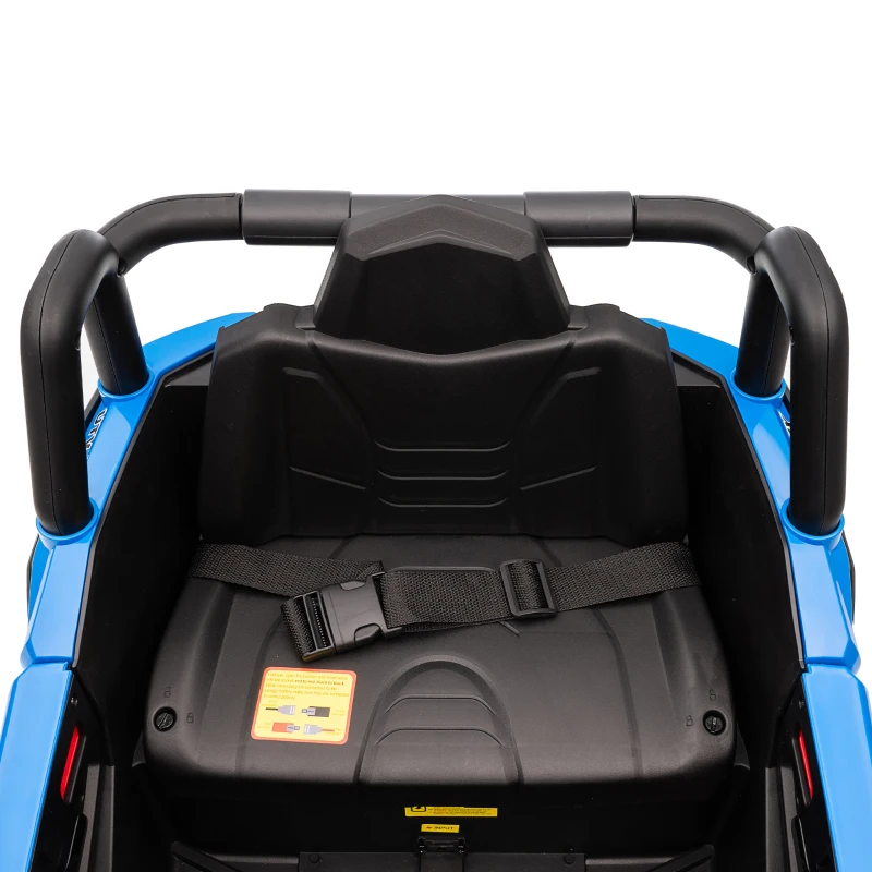 AIYAPLAY 12V Kinderauto met Afstandsbediening, Gordel, Claxon, LED-verlichting, USB-poort, voor 3-5 jaar, Blauw