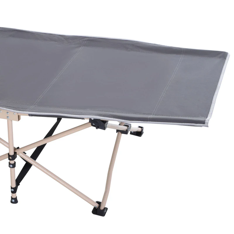 Outsunny Veldbed, Opvouwbaar Campingbed, Weerbestendig, Incl. Draagtas, 190 x 68 x 52 cm, Grijs