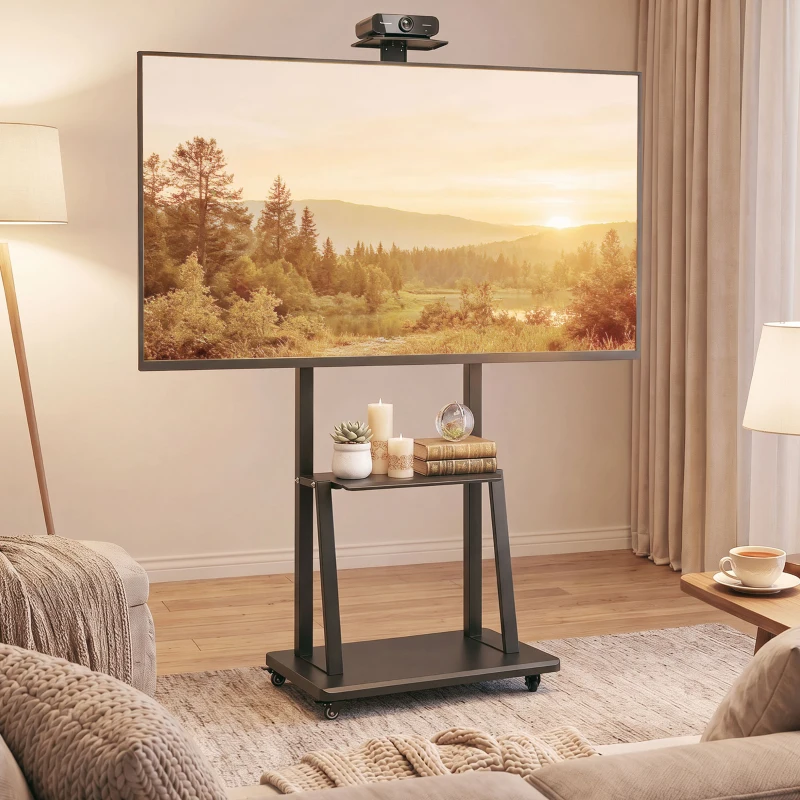 HOMCOM Suport Mobil pentru Televizor de 32-75 Inci, VESA Maxim 400x600, Negru