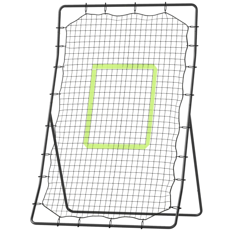 HOMCOM Baseball-Rückprallnetz, wetterbeständig, Metallrahmen, grüne Trefferzone, 174H x 123B x 90T cm
