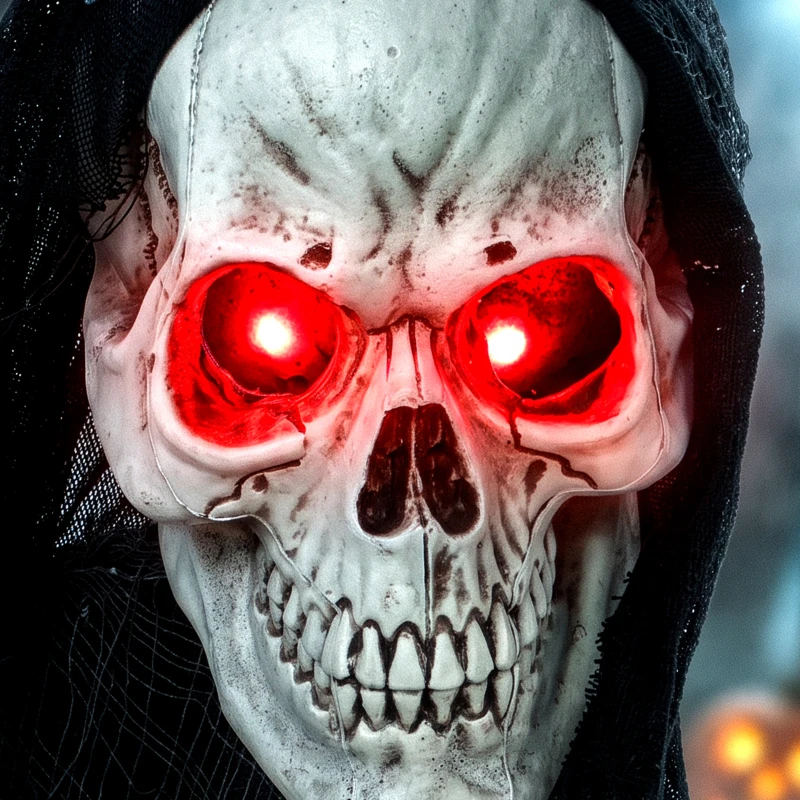 HOMCOM 183cm Life Size Animated Grim Reaper Halloween Decoration, Scary Halloween Animatronics Decor with Sound Touch Activated