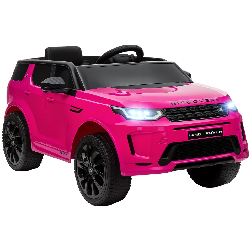 AIYAPLAY Mașină Electrică Copii cu Licență Land Rover Discovery, cu Faruri, Claxon și Centură, din Plastic și Metal, 106x65,5x51 cm, Roz