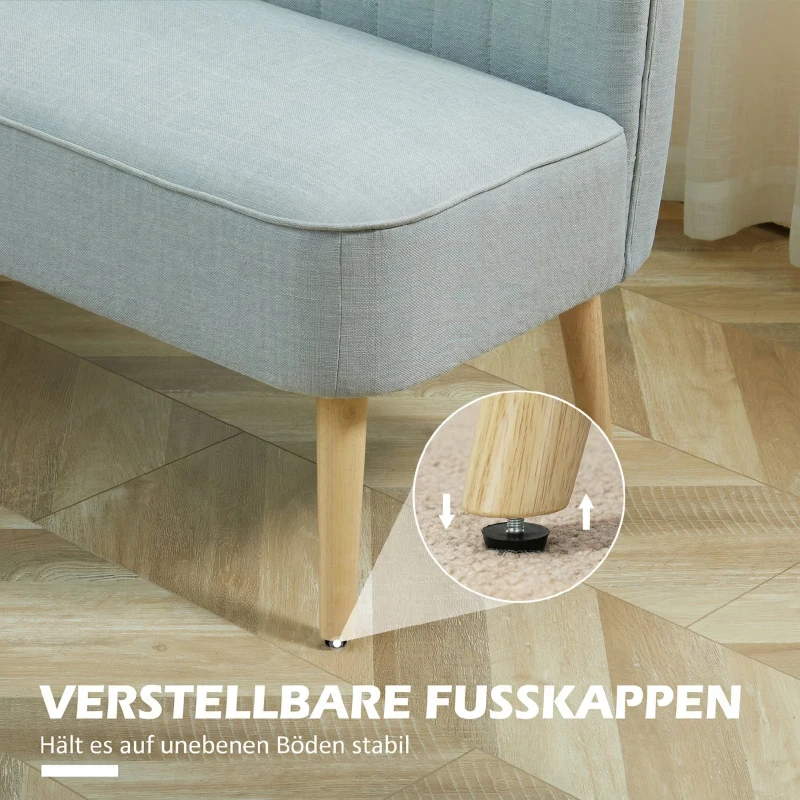 HOMCOM 2-Sitzer Sofa, weiche Polsterung, pflegeleichter Bezug, bis 220 kg, 117 x 56,5 x 77 cm, Hellgrün