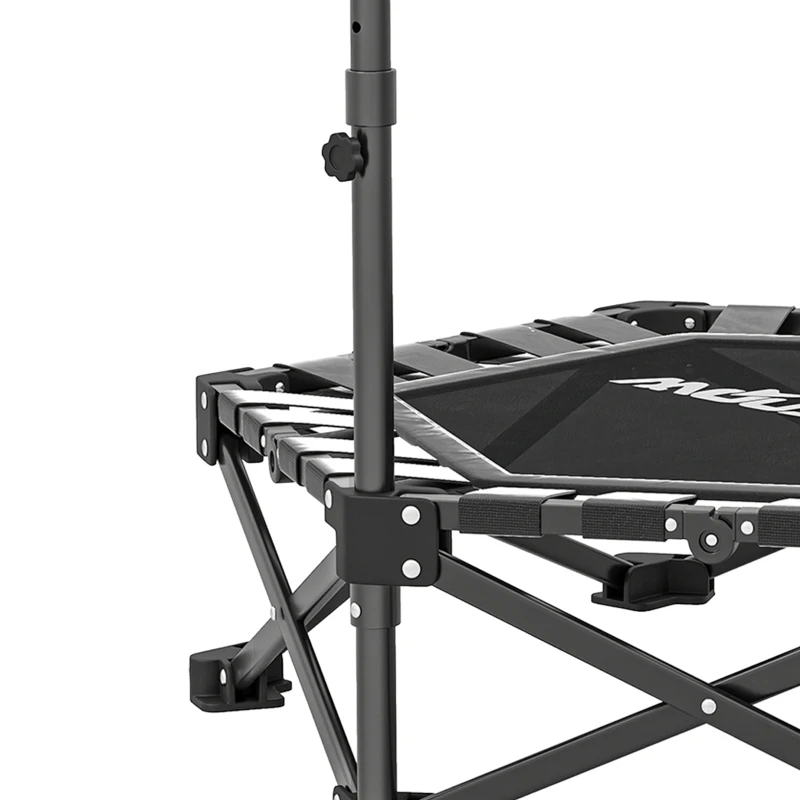 SPORTNOW Fitness Trampoline met Verstelbare T-Greep, Opvouwbaar, Inclusief Draagtas, 120 kg Draagvermogen, Staal, Kunststof, Zwart
