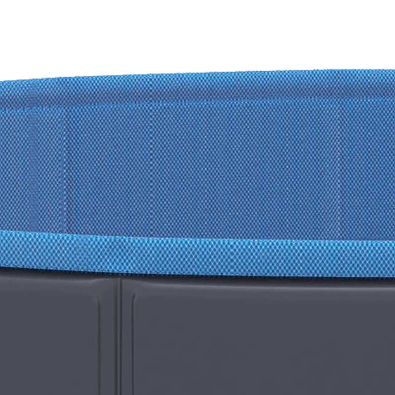 PawHut Foldable Dog Pool for Puppies and Ducks Dog Paddling Pool Bath Tub, Dark Grey, 80 x 20 cm