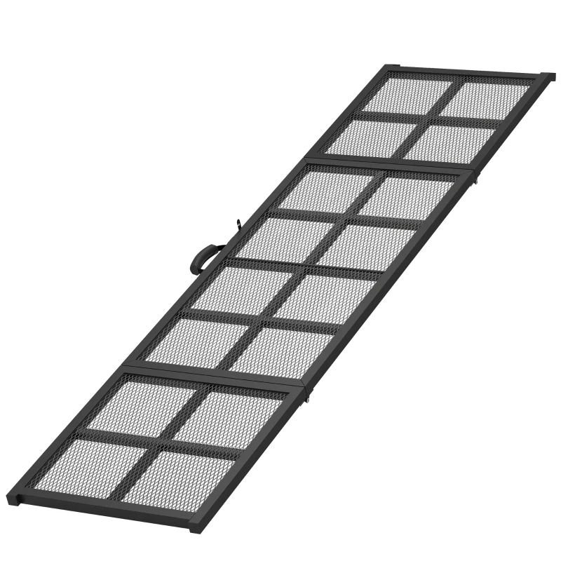 PawHut Klappbare Hunderrampe aus Stahl, Hundetreppe mit rutschfester Oberfläche, Tragkraft 180 kg, 191 x 50 x 4 cm, Schwarz