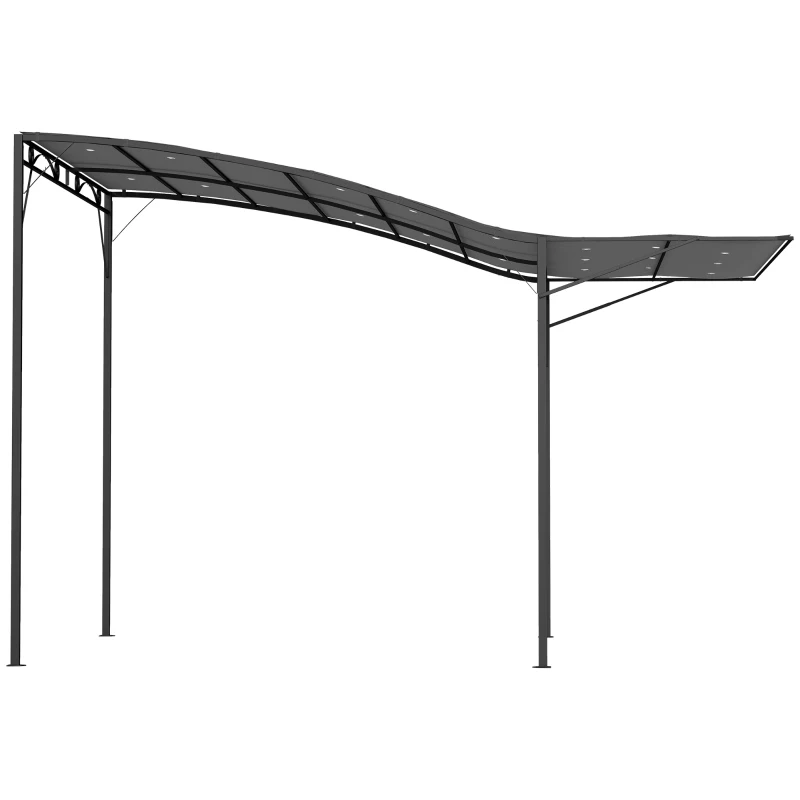 Outsunny Pavillon mit klappbarer Dacherweiterung wetterfest 3 x 2,5 m Dunkelgrau
